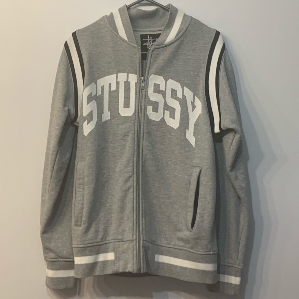 STÜSSY GREY VARSITY JACKET